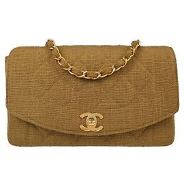 Chanel Vintage Diana Flap Quilted Canvas Small