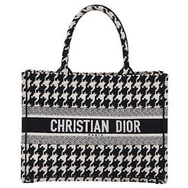 Christian Dior Book Houndstooth Canvas Medium