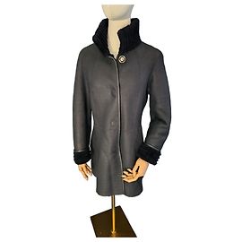 Cappotto in pelle di agnello e pelliccia Escada