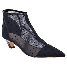 Christian Dior Stivaletti in Tulle Nero a Pois