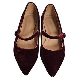Autre Marque Age of Innocence Ballerine Mary Jane in velluto burgundy