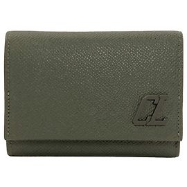 Portafoglio tri-fold in pelle verde Christian Louboutin