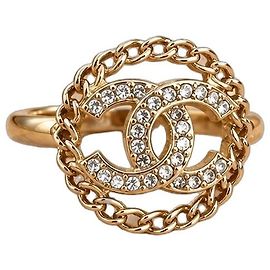 Bague Chanel CC Chaîne et Cristaux