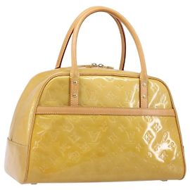 LOUIS VUITTON Monogram Vernis Tompkins Square Bag Beige M91149 LV Auth ep15870 Tasche