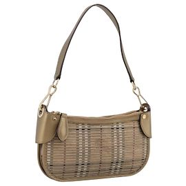 Bolsa de Ombro BURBERRY Nova Check PVC Leather Gold Auth 204889V