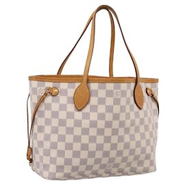 Saco Tote LOUIS VUITTON Damier Azur Neverfull PM N41362 LV Auth 206233A