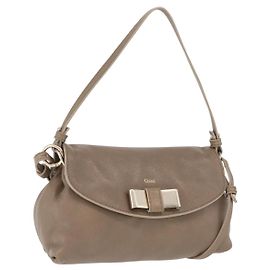 Chloé Bolso de hombro Chloe Lily de piel 2way Beige Gold Auth 206105A