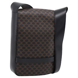 Céline Sac à épaule CELINE Macadam Canvas PVC Noir Doré Auth mr2929A