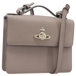 Borsa a mano Vivienne Westwood in pelle 2way Grigio Oro Auth 204819V