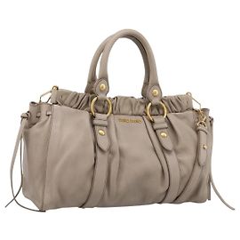 Miu Miu Handtasche Leder 2way Beige Gold Auth 206249M