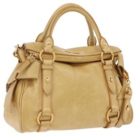 Borsa a mano Miu Miu in pelle 2way Yellow Gold Auth yk20904V