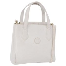 Bolsa de mão FENDI em couro 2way White Gold Auth 200680