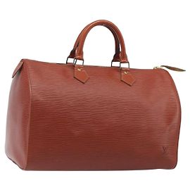 Borsa a mano LOUIS VUITTON Epi Speedy 35 Brown M42993 LV Auth ep15819A