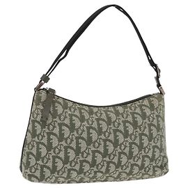 Bolso de accesorios Christian Dior Trotter Canvas Khaki Silver Auth mr2991V