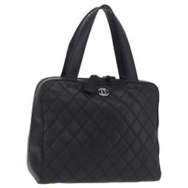 Borsa CHANEL Caviar Skin Black Gold Tone CC Auth mr3003V