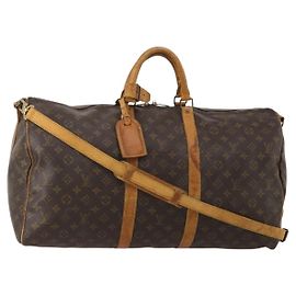 LOUIS VUITTON Monogram Keepall Bandouliere 55 Sac Boston M41414 LV Auth 201227
