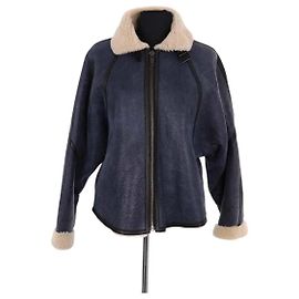 Cappotto in pelle blu Isabel Marant Etoile