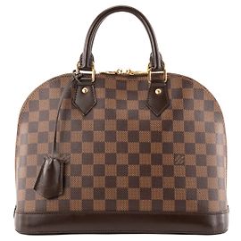LOUIS VUITTON - Borsa a mano Louis Vuitton Alma PM in tela damier ébène