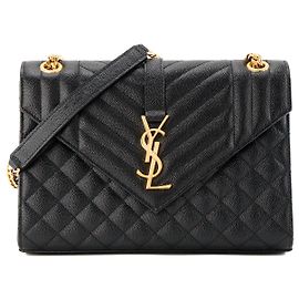 Autre Marque SAINT LAURENT - Borsa a tracolla Envelope Medium Saint Laurent in pelle grana grossa nera