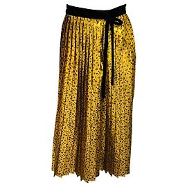 Autre Marque Falda midi plisada Lotty LoveShackFancy Gold Metallic en Safari