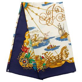Hermès Voiles de Lumiere Seidentuch weiß 90