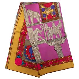 Pañuelo de seda Hermès Torana Rosa 90 Scarves