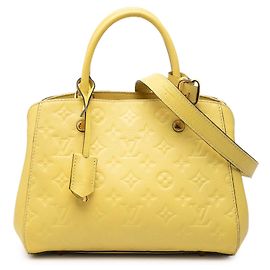 Bolsa Satchel Louis Vuitton Monogram Empreinte Montaigne BB Amarela
