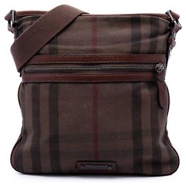 Bolsa crossbody em algodão Burberry Brown Exploded Check