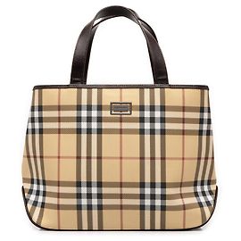 Tote Burberry House Check em lona revestida Bege