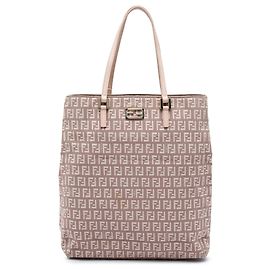 Bolso Tote Fendi Zucchino Canvas Rosa