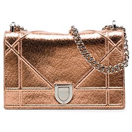 Autre Marque Borsa a tracolla Diorama in pelle di cervo effetto ceramica metallizzata oro Dior
