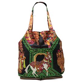 Tote Silky Pop Hermès La Danse Du Cheval Marwari Nero