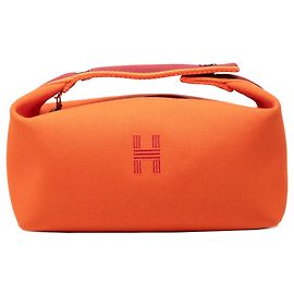 Sac Vanity Case Hermès Small Toile Bride A Brac Orange