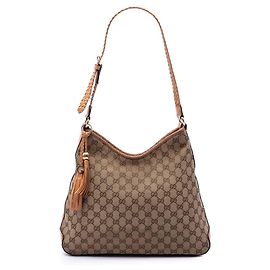 Beige Gucci GG Canvas Marrakech Schultertasche