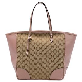 Gucci Bree Tote aus GG Canvas und Leder in Beige