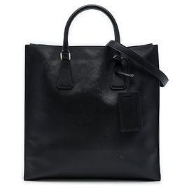 Black Prada Saffiano North South Tote Satchel
