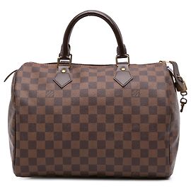Bolsa Boston Louis Vuitton Damier Ebene Speedy 30 Castanha