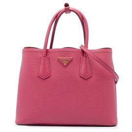 Borsa Double Satchel Prada Medium Saffiano Cuir rosa