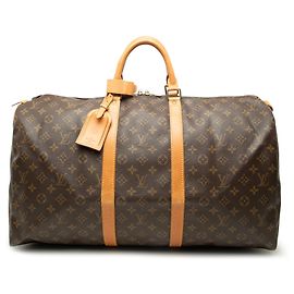 Brown Louis Vuitton Monogram Keepall 55 Travel Bag