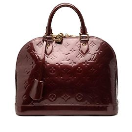 Bolsa de mão Louis Vuitton Monogram Vernis Alma PM vermelha