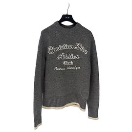 Autre Marque Pull en maille Dior logo gris en laine