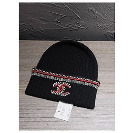 Gorro de punto Chanel Metiers d'Art de cachemira negro