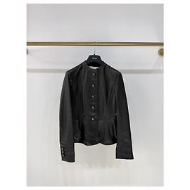 Autre Marque Chaqueta de cuero negra Dior