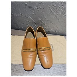 Ballerines Hermès Roulis en cuir marron