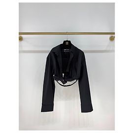 Jacquemus Schwarzes Baumwoll Hemdjacke Oberteil