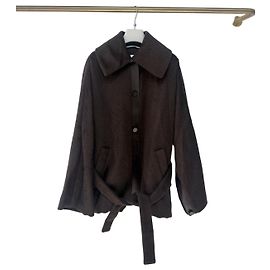 Hermès Cashmere and Alpaca Coat Brown Size 38