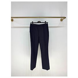 Pantaloni Prada Navy in Lana Taglio Cigarette