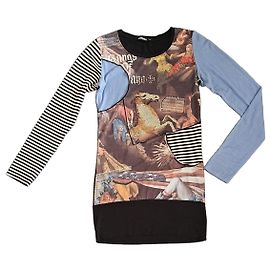 Top de manga comprida John Galliano com estampa gráfica "Liberty or Death"