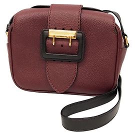 Borsa a tracolla in pelle Burberry - Crossbody Medley Buckle Small in Burgundy