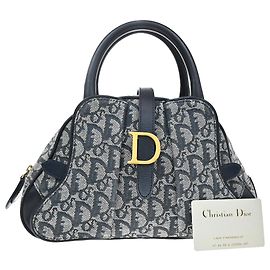 Christian Dior Vintage Saddle Bowler Diorissimo Canvas Medium
